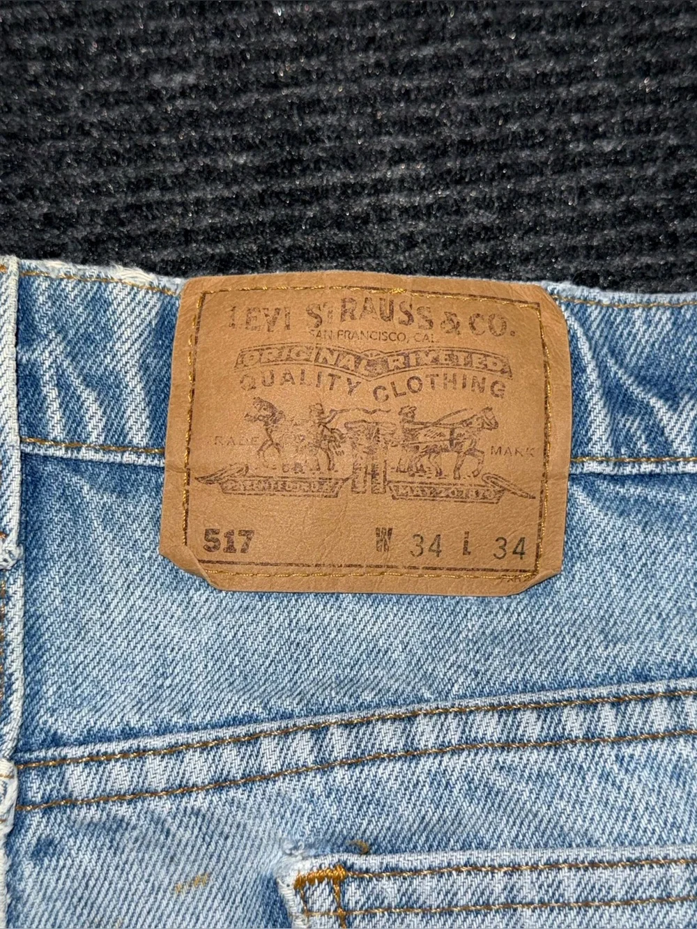 VTG 90s Levis 517 Orange Tab Bootcut Jeans 33x31.5 USA Thrashed Faded (tag34x34)